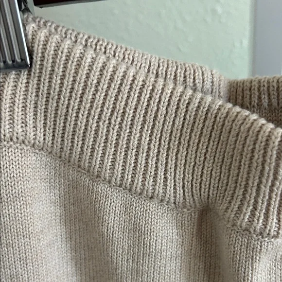 Beige Knit CardiganSet with Tie Front and Knit Pants - Picture 6 of 8